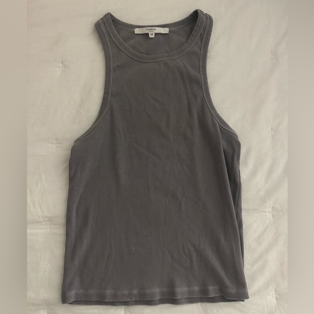 Tularosa Gray Ribbed Top